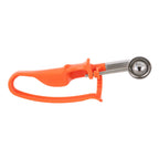 Thumbnail image #1 for AllPoints Foodservice Parts & Supplies 85091 #100 Disher, 0.32 oz, Stainless Steel Bowl, Orange Squeeze Handle