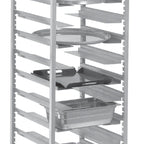 Thumbnail image #4 for Channel Manufacturing AUR-13 Adjustable Aluminum Pan Rack, 13-Pan Capacity, 1.5-Inch Spacing, 5-Inch Swivel Casters, 25.5 x 25.5 x 69 Inches