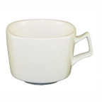 Thumbnail image #1 for International Tableware Quad QP-23 Porcelain Coffee Cup with Handle, 8 oz, European White Case of 3 Dozen