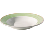 Thumbnail image #1 for Tableware Solutions USA Cosmo by Continental 50COBRG213 Round China Fruit/Nappy Bowl, 4 oz, 5-1/10 in, White with Green Rim Case of 24