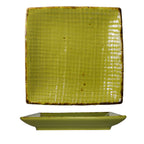 Thumbnail image #1 for International Tableware Savannah SV-6-BA 6-1/4" Square Stoneware Plate, Basil, Embossed Speckled, Rolled Edge 1 Dozen