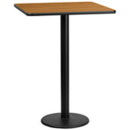 Thumbnail image #1 for Flash Furniture XU-NATTB-3030-TR18B-GG Square Bar-Height Pedestal Table, 30" x 30", Natural Laminate, Black PVC Edge