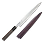 Thumbnail image #1 for Korin Inc Masamoto HMA-AHYA-EE-270 Yanagi Knife, 10-1/2" Blade, Right-Handed, Single-Sided Edge, Forged Blue Carbon Steel, Ebony Handle