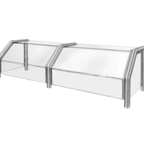 Thumbnail image #1 for Piper Products/Servolift Eastern Elite CPGC-88 Cafeteria-Style Protector Guard, 1-5/8" Frame, End Guards, 6 Openings, 88"W, Stainless Steel