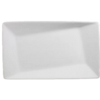 Thumbnail image #1 for Vertex China Ventana AV-LS8 Rectangular Twist China Plate, 8-1/2" x 5", Rolled Edge, Embossed Rim, Bright White Case of 2 Dozen