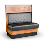 Thumbnail image #1 for JustChair Manufacturing JBS-WSS-SBT-60-GR3 Single Restaurant Booth, 60"H Wooden Frame, Upholstered Button-Tufted Back
