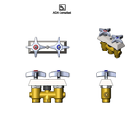 Thumbnail image #2 for T&S Brass B-0512 Concealed Mixing Faucet with 4-Arm Handles, 3/8" NPT Connections, 3" Centers