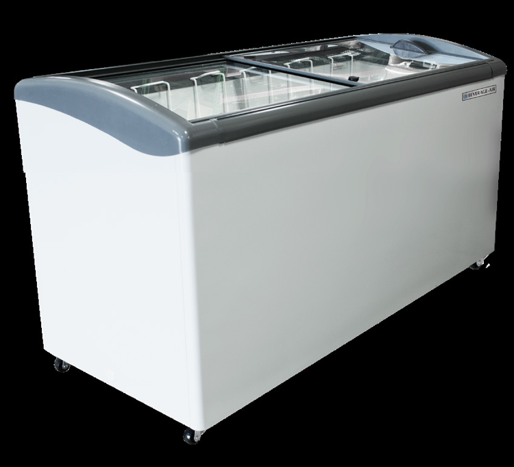 Product image #5 for Beverage-Air 60-Inch Angled-Top Novelty Ice Cream Freezer with Removable Glass Lids, White