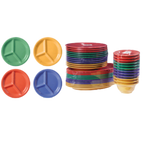 Thumbnail image #1 for G.E.T. GET CP-10-MIX 3-Compartment Melamine Plate, 10-1/4", Assorted Colors 1 Dozen