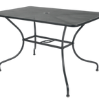 Thumbnail image #1 for JustChair Manufacturing TTG-MESH-3048-BLK Outdoor Rectangular Steel Mesh Table, 30" x 48", Black, with Umbrella Hole