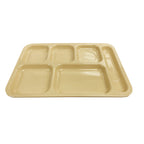Thumbnail image #1 for Thunder Group ML802T Right-Hand 6-Compartment Melamine Tray, Tan, 14-1/2" x 10" x 7/8", NSF 1 Dozen