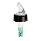 Thumbnail image #1 for TableCraft Products Proper Pour 4243A 3/4 oz Plastic Liquor Pourer with Black Collar, Clear Spout and Green Dip Tube Case of 12