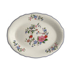 Thumbnail image #1 for Steelite International HL Ivory HL52763908 China Oval Platter, 12.625 x 9.75 in, Carolyn Meadow, Scalloped Edge 1 Dozen