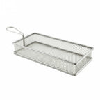 Thumbnail image #1 for Steelite Genware London, GW SS GWSVBL2613 Rectangular Stainless Steel Serving Basket, 13.38 x 5.13 x 3.75 in