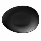 Thumbnail image #1 for Libbey Driftstone DRI-7-O Porcelain Oval Coupe Plate, 10-7/8" x 8-1/2", Onyx