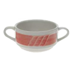 Thumbnail image #1 for Vertex China Sausalito SAU-4H-M 8 oz China Bouillon Cup with Handles, Stackable, 3-3/4 in Case of 3 Dozen