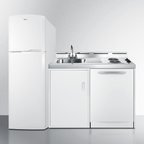 Thumbnail image #3 for Summit Commercial Summit Appliance ACKDW72 72-Inch Freestanding All-in-One Kitchenette with Dishwasher, Refrigerator-Freezer, Cooktop, and Sink