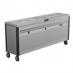 Thumbnail image #1 for Caddy TF-633 Mobile Electric Hot Food , Enclosed Heated Base, 3-Pan, Stainless Steel, 76"W x 18"D x 34"H