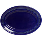 Thumbnail image #1 for Tuxton China Concentrix CCH-116 Ceramic Oval Platter, 11-1/2 x 8-3/8 in, Wide Rim, Cobalt 1 Dozen