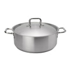 Thumbnail image #1 for Browne USA Foodservice Elements 5734019 20 qt Stainless Steel Brazier with Self-Basting Cover, Induction-Ready