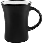 Thumbnail image #1 for International Tableware Hilo 83570-02/05MF-05C 9.5 oz Stoneware Mug, Black Matte Exterior, White Interior 1 Dozen