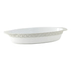 Thumbnail image #1 for Tuxton China DisplayTux EAU-101 Porcelain Oval Casserole Dish, 3-1/2 qt., 17-3/4"L, With Handles, Without Lid Case of 2