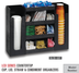Thumbnail image #4 for Dispense-Rite DLCO-5BT Countertop 6-Section Black Polystyrene Cup, Lid & Condiment Organizer