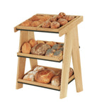 Thumbnail image #2 for Cal-Mil 23138-3-21 3-Tier Acrylic Pastry Display Case with Hinged Door, Oak, 13"W x 23.25"D x 27.75"H