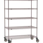 Thumbnail image #1 for Metro Super Erecta SE-2442K4-68-M5 Mobile Wire Shelving Unit, 42"W x 24"D x 68"H, 900 lbs per unit, evenly distributed1" shelf adjustment, (5) wire