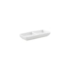 Thumbnail image #1 for Kadra Kitchenware Vikko Lightning VL-0599 Rectangular Divided China Dish, 6 in, 2 Sections, White Case of 12