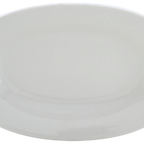 Thumbnail image #1 for ATSMFG Stone Mountain STM-REC-33 ATS MFG Ceramic Oval Platter, American White, Rolled Edge, 7 x 4-5/8 x 1/2 in