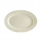 Thumbnail image #1 for CAC China Garden State GAD-12 Porcelain Oval Platter, Embossed Rim, 10-1/2 x 7-3/4 in, Bone White Case of 2 Dozen