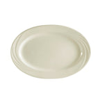 Thumbnail image #1 for CAC China Garden State GAD-13 Porcelain Oval Platter, 11-3/4" x 8-1/2" x 1", Embossed Rim, Bone White 1 Dozen