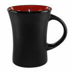 Thumbnail image #1 for International Tableware Hilo 83570-2904/05MF-05C 9.5 oz Stoneware Mug, Black Matte Exterior with Red Interior 1 Dozen