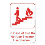 Thumbnail image #1 for Thunder Group PLIS6904RD Fire Safety Sign, In Case of Fire Do Not Use Elevator—Use Stairwell, Self-Adhesive, 6" x 9" Case of 72