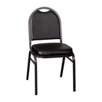 Thumbnail image #1 for Flash Furniture Hercules NG-ZG10006-BK-SILVERVEIN-GG 500 lb. Dome Back Stacking Banquet Chair, Black Vinyl, Silver Vein Frame