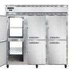 Thumbnail image #1 for Continental Refrigerator 3RNPTHD 3-Section Pass-Thru Reach-In Refrigerator, Self-Contained, Half-Height Solid Doors