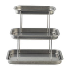Thumbnail image #1 for TableCraft Products 12064 3-Tier Rectangular Stainless Steel Sharing Tower, 14.75" x 10.75" x 13.75" Case of 4