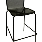 Thumbnail image #1 for ATSMFG ATS AT&S-92-BS MFG Outdoor/Indoor Metal Bar Stool, Armless, Square Mesh Back and Seat, Black Powder-Coat Finish
