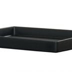Thumbnail image #1 for Cal-Mil Hudson 26110-1012-13 Rectangular Melamine Bakery Display Tray, 13.25 x 10.5 x 1.5H, Matte Black, Raised Rim Case of 3