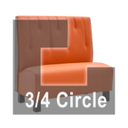 Thumbnail image #1 for ATSMFG ATS AT&S-ATQ-K42-RD GR5/COM Single Three-Quarter-Circle Restaurant Booth, 48" Long, Upholstered, Raindrop Back