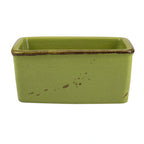 Thumbnail image #1 for International Tableware Savannah SV-225-BA Rectangular Speckled Ceramic Sugar Packet Holder, Basil, 4-3/4" x 2-3/4" x 2-1/4" 1 Dozen