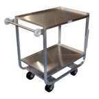 Thumbnail image #1 for Winholt Equipment UC-2-2133SS Stainless Steel Utility Bus Cart, 2 Solid Shelves, 21 x 33 in