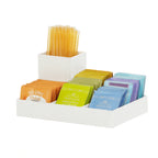 Thumbnail image #1 for Cal-Mil White Classic 23818-15 4-Section Condiment Packet Holder, Plastic, White, 8.75"W x 6"D x 4.25"H