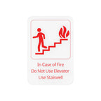 Thumbnail image #1 for CAC China SCE9-SW04 Fire Safety Compliance Sign, English, 6" x 9", Do Not Use Elevator, Use Stairwell, Self-Adhesive Plastic Case of 72