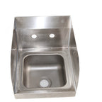 Thumbnail image #1 for NBR Equipment HS1-W2-LR Wall-Mount Hand Sink, 9"W x 9"D x 4-5/16" Deep Bowl, Left & Right Side Splashes, 304 Stainless Steel