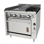 Thumbnail image #1 for Montague Company Legend 36-7PL 36-Inch Gas Range with 24-Inch Plancha, 2 Open Burners, Cabinet Base