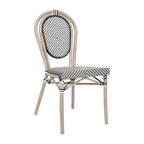 Thumbnail image #1 for Flash Furniture SDA-AD642002S-TXT-BLKWH-LTNAT-GG Thonet-Style Stackable Bistro Chair, Wood Back and Seat, Natural Finish