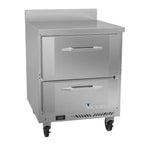 Thumbnail image #1 for Victory Refrigeration VWRD27HC-2 27" One-Section Worktop Refrigerator with 2 Drawers, Stainless Steel Top, Front & Sides