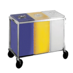 Thumbnail image #1 for Winholt Equipment 148PIB Triple Mobile Ingredient Bin, 225 lb Total Capacity, Polyethylene, Removable Clear Covers